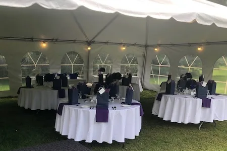 Tent dining area wide view